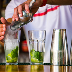 Man pouring drink